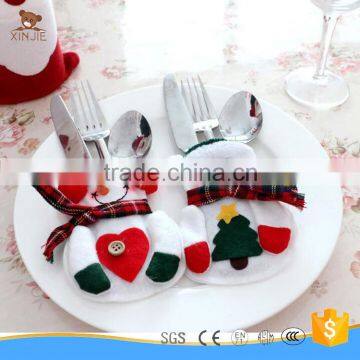 customize christmas decorative plush fork and knife holder pouch for kids