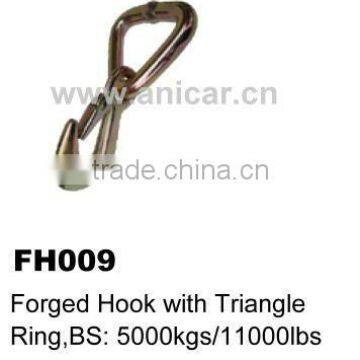 FH009 Forged Hook with Triangle Ring yellow zinc