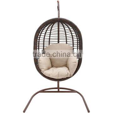 Big round wicker aluminum patio swing