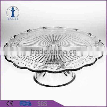 whosale high quantity decoration glass cake stand