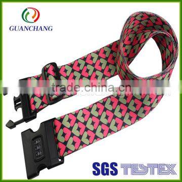 China wholesale customized durable and decorative luggage belt with digital lock