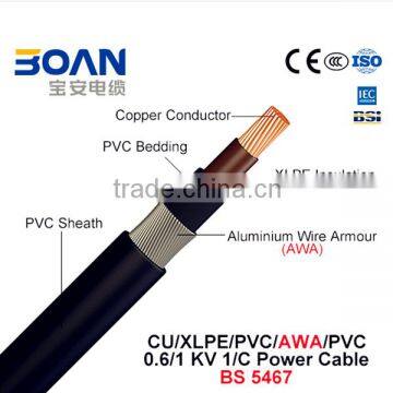 600V single core aluminum wire armored power cable BS 5467