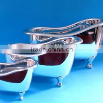 sliver mini bathtub, UV craft plastic bathtub gift, PP bathtub shape container