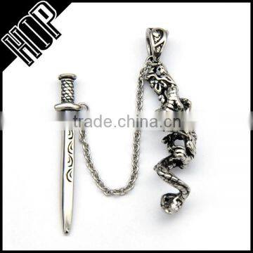 Best selling fashion stainless steel vintage arrow dargon pendant