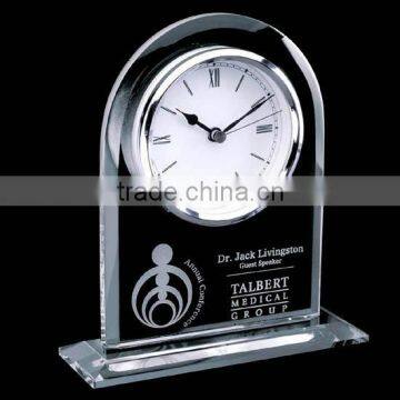 elegant crystal laser clock office gift