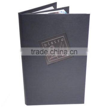 27DLE 5-1/2 x 8-1/2 Leatherette 4 View Panel Pocket Menu Cover