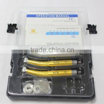 golden handpiece colorful handpiece kit led light and push botton wrench for hot sale