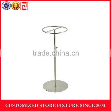 2015 new chrome plated metal hat display stand