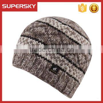 A-629 Men Chunky Knitted Beanie Hat with Fleece Lining Winter Men Fleece Lined Beanie Crochet Fleece Lined Hat