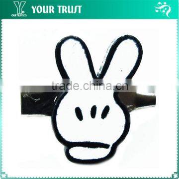 White And Black Scissor Rhodium Safety Clothing Custom Metal Badge Pin