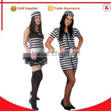 halloween cosplay party striped prison uniforms sexy prisoner costumes for sex girl