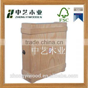 Trade assurance Hot selling cylinder wooden wine box with holder