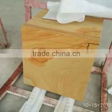 Chinese Natural Yellow Sandstone Tile Yellow Wooden Sandstone Tile photo-3