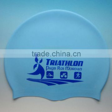 30g/40g/50g customized logo printed waterproof adult silicone swimming cap