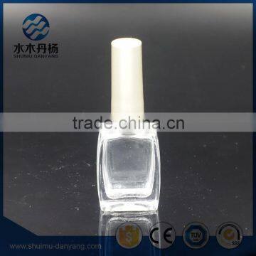 14ml rectangle clear glass empty nail polish bottle with cap and brush