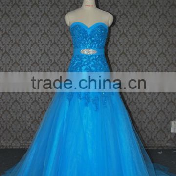 (MY0088) MARRY YOU China Factory Custom Made Ice Blue Lace Country Western Wedding Dress 2016