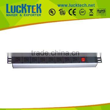 8 Ports American Type PDU 19'' With Switch photo-1