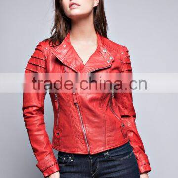 Design fshion 2015 Newest Cheep Price Ladies PU Leather Jacket