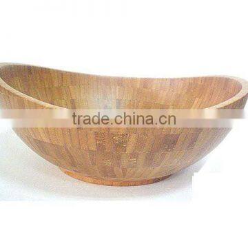 Wooden Bamboo Rice Fruit Salad Bowl with Special Shape Stylish Design Food Grade Passed and Custom Shape and Size and Color