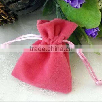 Small pink velvet gift pouch