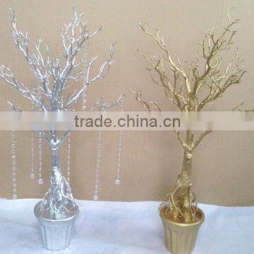 Hot Sale Gold Crystal Artificial Tree / Wedding Tree Centerpiece Quality Choice
