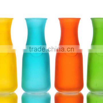 8'' Tall Carving Frosted Color Glass Vase