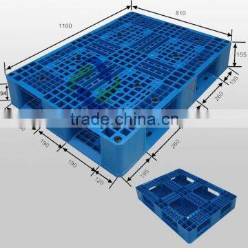 HDPE Single Face 4 Way Euro Plastic Pallet 1100*800mm