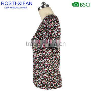 Women Flower Printed Soft Shell Slim Fit T Shirt Summer TOP photo-2