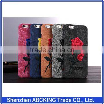 embroidery 3D Rose Protector back cover case for iPhone 6S Plus