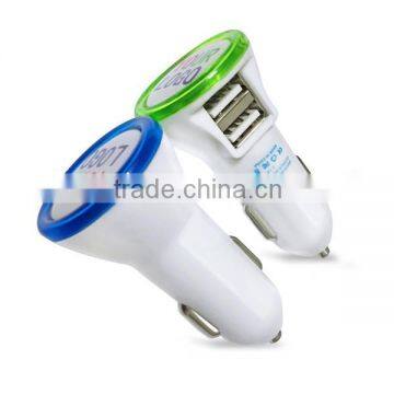 Best selling 5v 2.4A dual usb port car charger iphone and ipad for promotion