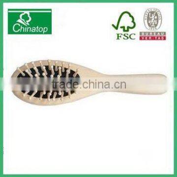 Natural Best Bristles Massage Comb Hairbrush Round Shape Wooden Hair Comb Brush