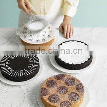 plastic cake and coffee stencil/decoration