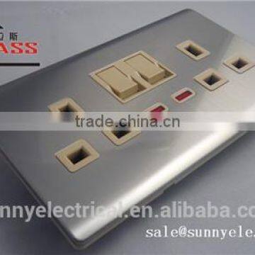 Competive price electric light brushed stainless wall switch and socket