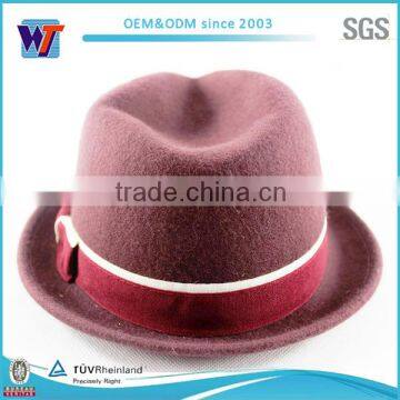 Alibaba girls wool felt hat,short brim wholesale felt hat