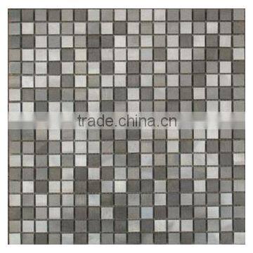 stone mix metal mosaic tiles, art mosaic tile, bathroom design mosaics(PMBL067)