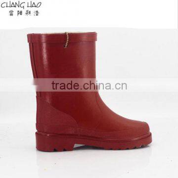 2016 new style Rubber rain boot women red ground short boot