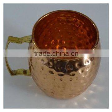 Mule Copper Barrel Mug 16 Oz. - Pure Hammered Solid Copper Barrel Mug, Handmade With Solid Brass Handle. NO Inner Lining and Tar photo-4