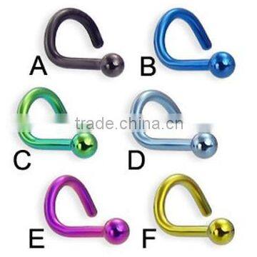 Titanium Anodized Nose Screw Ring Body Piercing Jewelry