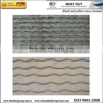 black and yellow wave Chiselled Marble