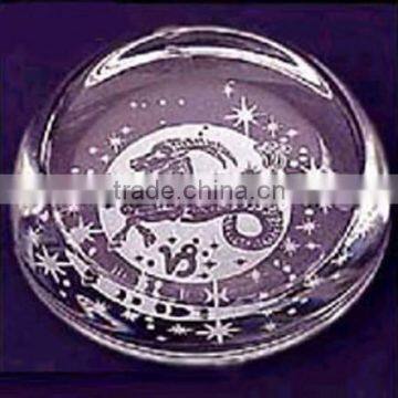 2016 New product crystal dome ball paperweight for new year