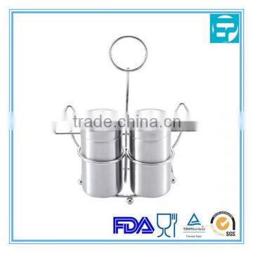 promotion stainless steel two canisters with holder