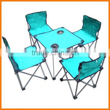 Folding camping table with chair