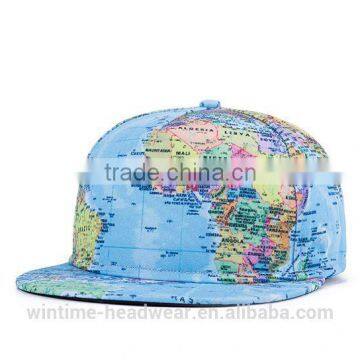 5 Panel Cutoms Your World Map Pint Snapback Hats