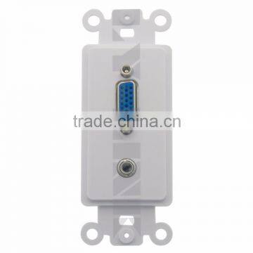 3.5mm Stereo Audio and VGA Female to Female Inner Face Plate Wall Plate