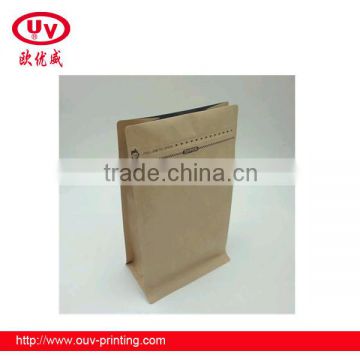 500g custom printing brown kraft paper coffee bag / kraft paper coffee beans bag