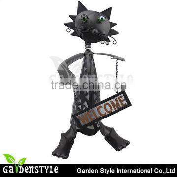 Decoration Cute Cat Design Metal Led Light Outdoor Solar Light