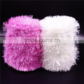 100% polyester feather yarn , china supplier with heat setting polyester feather yarn