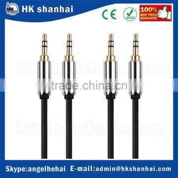 wholesale low price high performance 3.5mm jack AUX male to male gold plated stereo audio cable