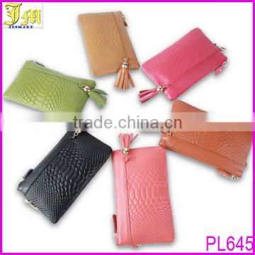 Hot Women Zipper Tassel Genuine Cowhide Leather Clutch Wallet Case Lady Long Handbag Wallet And Purses New