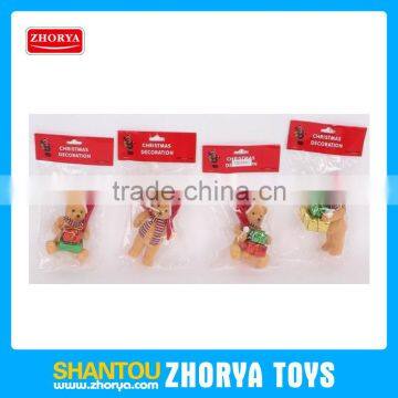 Colorful christmas bear wearing warm clothes ,holding gift,Christmas Decoration